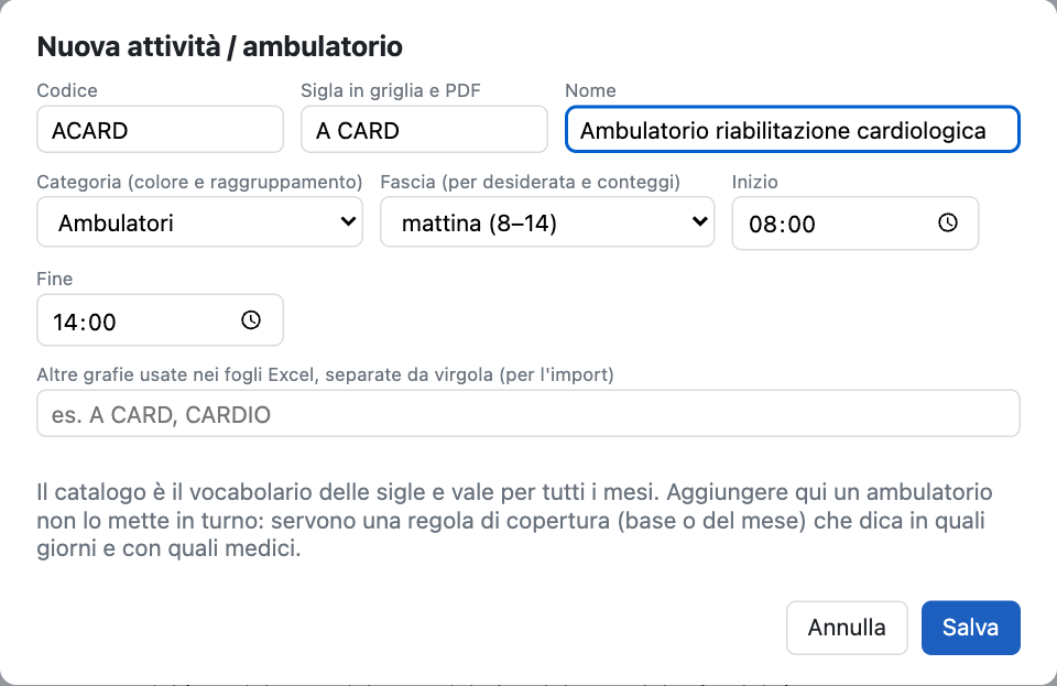 Nuova attività